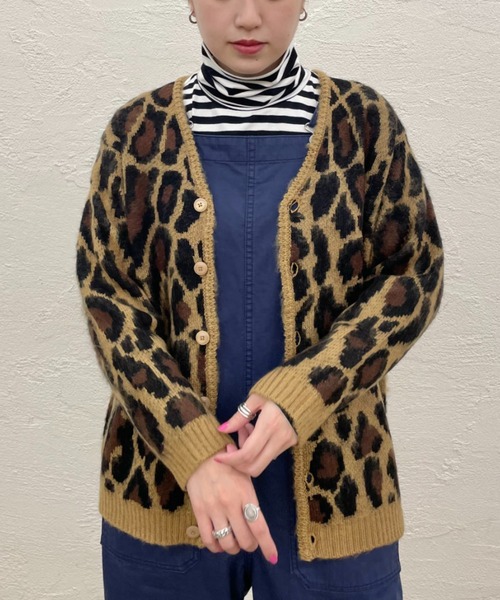ペニーズ レオパード カーディガン ジャギー モヘア調 PENNEYS（ぺ 