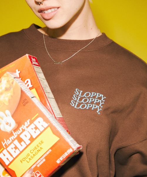 WHO'S WHO gallery（フーズフーギャラリー）の「【SLOPPY/スロッピー】裏毛クルースウェット（スウェット・レディース・ブラウン/ブラック/オートミール/グリーン/サックスブルー・FREE）」の15枚目の写真