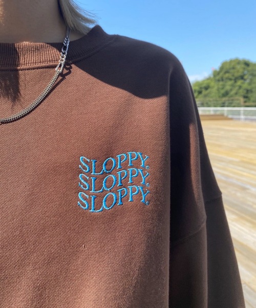 WHO'S WHO gallery（フーズフーギャラリー）の「【SLOPPY/スロッピー】裏毛クルースウェット（スウェット・レディース・ブラウン/ブラック/オートミール/グリーン/サックスブルー・FREE）」の7枚目の写真