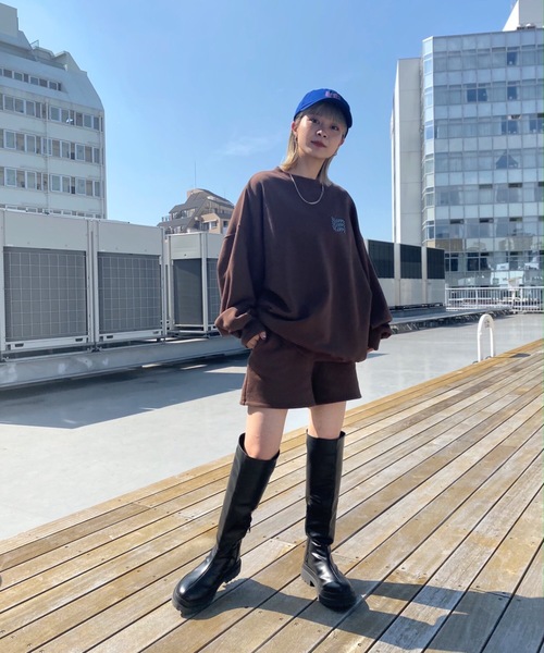 WHO'S WHO gallery（フーズフーギャラリー）の「【SLOPPY/スロッピー】裏毛クルースウェット（スウェット・レディース・ブラウン/ブラック/オートミール/グリーン/サックスブルー・FREE）」の11枚目の写真