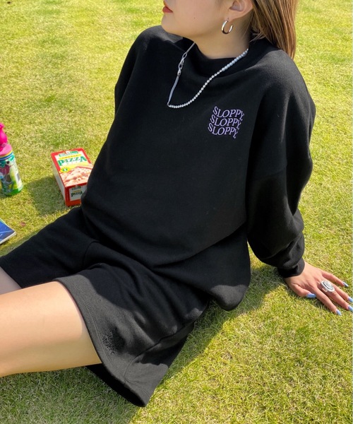 WHO'S WHO gallery（フーズフーギャラリー）の「【SLOPPY/スロッピー】裏毛クルースウェット（スウェット・レディース・ブラウン/ブラック/オートミール/グリーン/サックスブルー・FREE）」の17枚目の写真