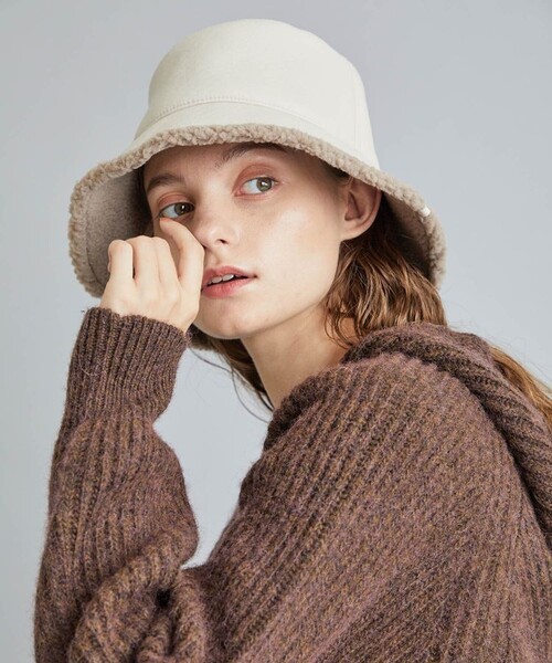 La Maison de Lyllis(メゾンドリリス)の「【La Maison de Lyllis(ラメゾンドリリス)】ポットムートン 2213021(ハット・レディース・ブラウン/ブラック/アイボリー・FREE)」の5枚目の写真