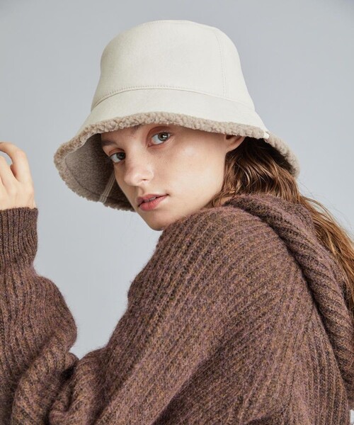 La Maison de Lyllis(メゾンドリリス)の「【La Maison de Lyllis(ラメゾンドリリス)】ポットムートン 2213021(ハット・レディース・ブラウン/ブラック/アイボリー・FREE)」の6枚目の写真