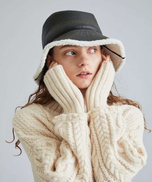 La Maison de Lyllis(メゾンドリリス)の「【La Maison de Lyllis(ラメゾンドリリス)】ポットムートン 2213021(ハット・レディース・ブラウン/ブラック/アイボリー・FREE)」の11枚目の写真