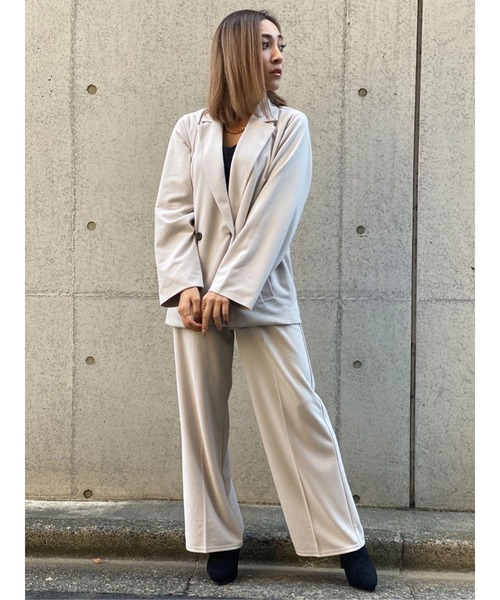 DURAS（デュラス）の「ストレッチフェイクウールストレートパンツ（その他パンツ・レディース・ブラック/ブラウン/アイボリー・FREE）」の2枚目の写真