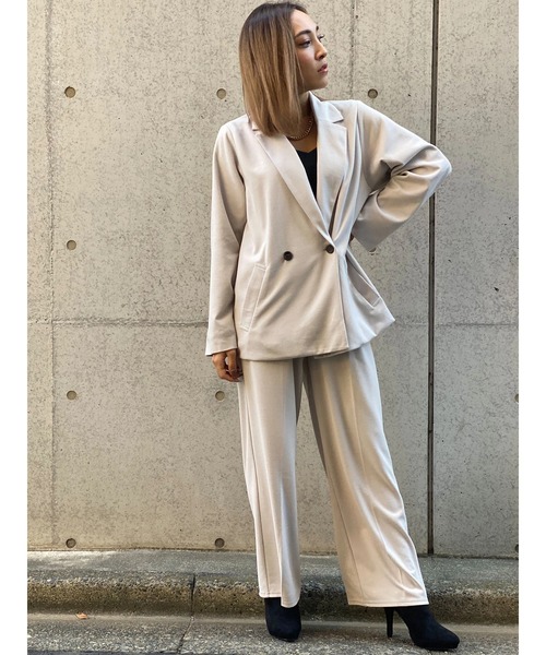 DURAS（デュラス）の「ストレッチフェイクウールストレートパンツ（その他パンツ・レディース・ブラック/ブラウン/アイボリー・FREE）」の4枚目の写真