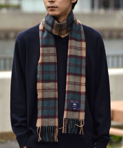 SHIPS(シップス)の「SHIPS: MOON チェックマフラー(マフラー・メンズ・ブルー/コバルトブルー/オリーブ/イエロー・ONE SIZE)」の10枚目の写真