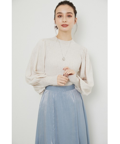 rienda（リエンダ）の「ラウンドスリーブニットトップス（ニット/セーター・レディース・ライトブルー/ブラック/ブラウン/ライトベージュ・FREE）」の3枚目の写真