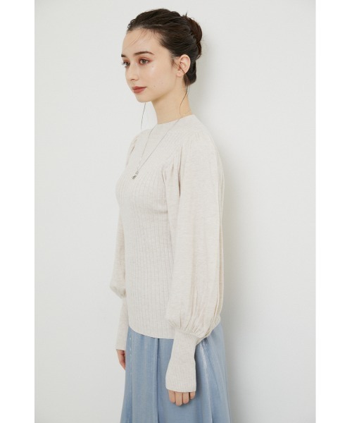 rienda（リエンダ）の「ラウンドスリーブニットトップス（ニット/セーター・レディース・ライトブルー/ブラック/ブラウン/ライトベージュ・FREE）」の8枚目の写真