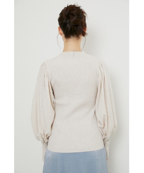 rienda（リエンダ）の「ラウンドスリーブニットトップス（ニット/セーター・レディース・ライトブルー/ブラック/ブラウン/ライトベージュ・FREE）」の9枚目の写真