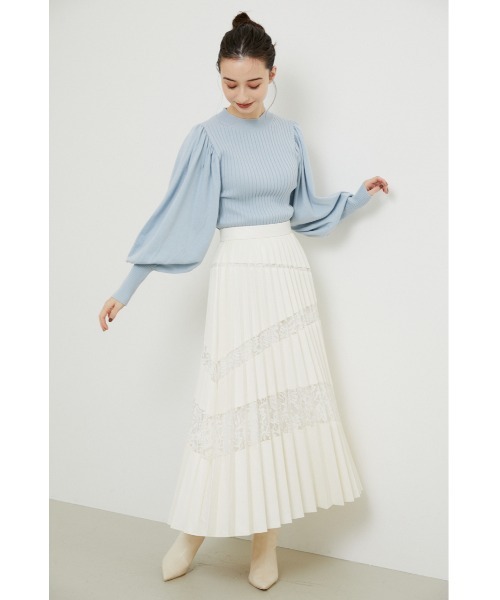 rienda（リエンダ）の「ラウンドスリーブニットトップス（ニット/セーター・レディース・ライトブルー/ブラック/ブラウン/ライトベージュ・FREE）」の15枚目の写真