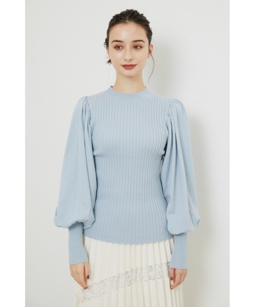 rienda（リエンダ）の「ラウンドスリーブニットトップス（ニット/セーター・レディース・ライトブルー/ブラック/ブラウン/ライトベージュ・FREE）」の16枚目の写真