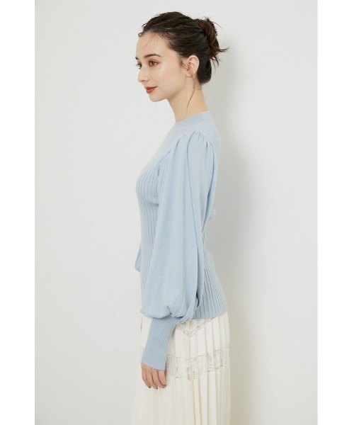 rienda（リエンダ）の「ラウンドスリーブニットトップス（ニット/セーター・レディース・ライトブルー/ブラック/ブラウン/ライトベージュ・FREE）」の17枚目の写真