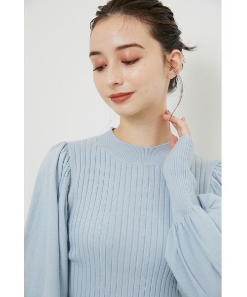 rienda（リエンダ）の「ラウンドスリーブニットトップス（ニット/セーター・レディース・ライトブルー/ブラック/ブラウン/ライトベージュ・FREE）」の19枚目の写真