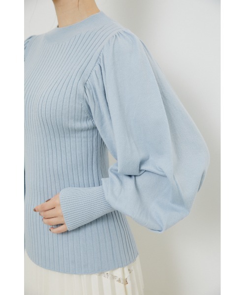 rienda（リエンダ）の「ラウンドスリーブニットトップス（ニット/セーター・レディース・ライトブルー/ブラック/ブラウン/ライトベージュ・FREE）」の21枚目の写真