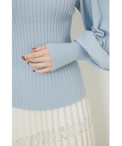 rienda（リエンダ）の「ラウンドスリーブニットトップス（ニット/セーター・レディース・ライトブルー/ブラック/ブラウン/ライトベージュ・FREE）」の22枚目の写真