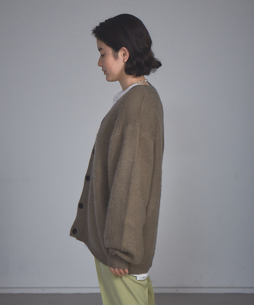 NOMINE（ノミネ）の「モヘアライク シャギーオーバーサイズ カーディガン（カーディガン/ボレロ・レディース・レッド/グリーン/モカ・フリー）」の22枚目の写真