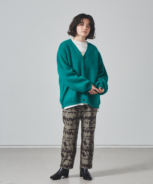 NOMINE（ノミネ）の「モヘアライク シャギーオーバーサイズ カーディガン（カーディガン/ボレロ・レディース・レッド/グリーン/モカ・フリー）」の13枚目の写真