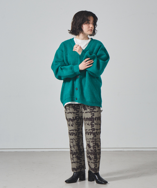 NOMINE（ノミネ）の「モヘアライク シャギーオーバーサイズ カーディガン（カーディガン/ボレロ・レディース・レッド/グリーン/モカ・フリー）」の7枚目の写真