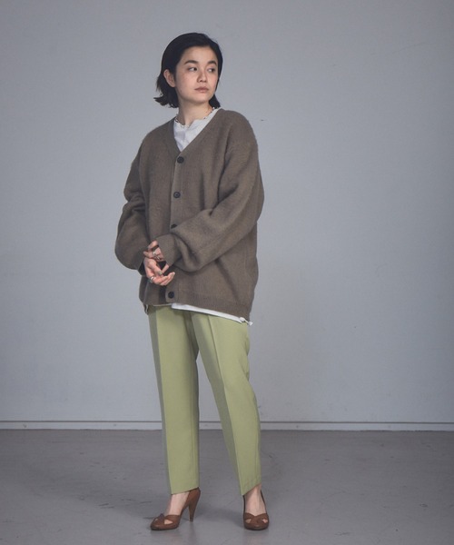 NOMINE（ノミネ）の「モヘアライク シャギーオーバーサイズ カーディガン（カーディガン/ボレロ・レディース・レッド/グリーン/モカ・フリー）」の4枚目の写真