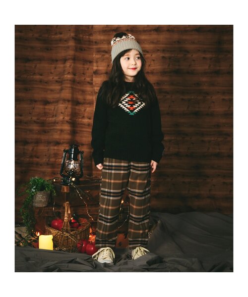 BREEZE（ブリーズ）の「ノルディックニット帽（ニットキャップ/ビーニー・キッズ・ベージュ/ダークグリーン・54/48/50）」の11枚目の写真