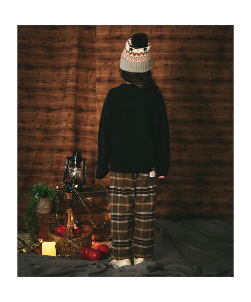 BREEZE（ブリーズ）の「ノルディックニット帽（ニットキャップ/ビーニー・キッズ・ベージュ/ダークグリーン・54/48/50）」の8枚目の写真