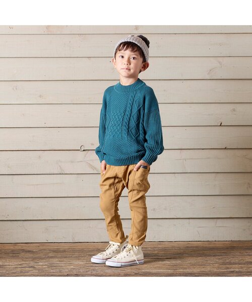 BREEZE（ブリーズ）の「ノルディックニット帽（ニットキャップ/ビーニー・キッズ・ベージュ/ダークグリーン・54/48/50）」の3枚目の写真