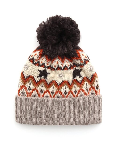 BREEZE（ブリーズ）の「ノルディックニット帽（ニットキャップ/ビーニー・キッズ・ベージュ/ダークグリーン・54/48/50）」の15枚目の写真