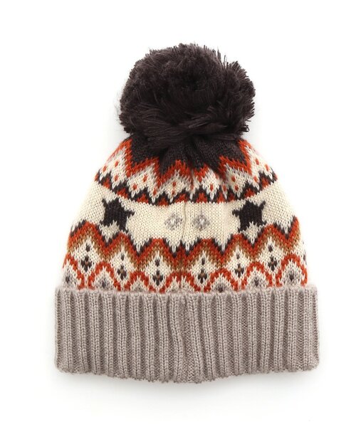 BREEZE（ブリーズ）の「ノルディックニット帽（ニットキャップ/ビーニー・キッズ・ベージュ/ダークグリーン・54/48/50）」の10枚目の写真