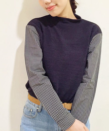 Kastane | 【Kastane】ハイネックシャツ袖プルオーバー(Tシャツ/カットソー)
