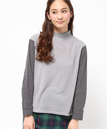 Kastane | 【Kastane】ハイネックシャツ袖プルオーバー(Tシャツ/カットソー)