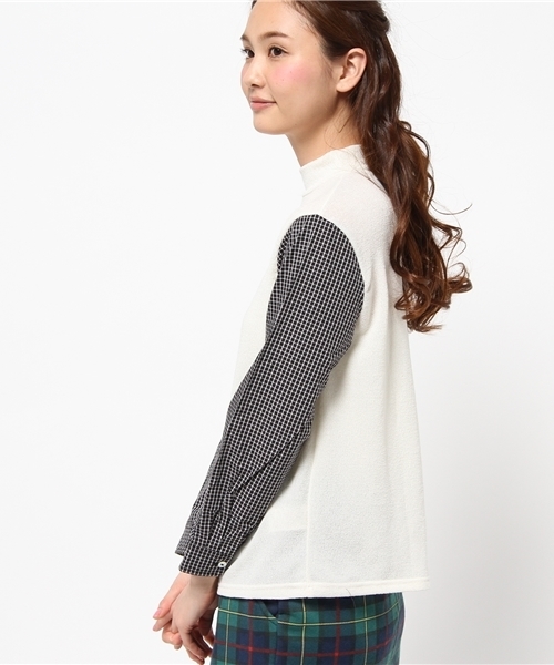 Kastane（カスタネ）の「【Kastane】ハイネックシャツ袖プルオーバー（Tシャツ/カットソー・レディース・アイボリー/グレー/ネイビー・FREE）」の5枚目の写真