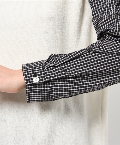 Kastane（カスタネ）の「【Kastane】ハイネックシャツ袖プルオーバー（Tシャツ/カットソー・レディース・アイボリー/グレー/ネイビー・FREE）」の8枚目の写真