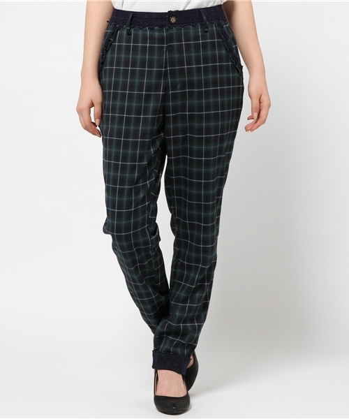 axes femme（アクシーズファム）の「チェック柄テーパードパンツ（その他パンツ・レディース・ワイン/ブラック/ダークグリーン・MEDIUM）」の3枚目の写真