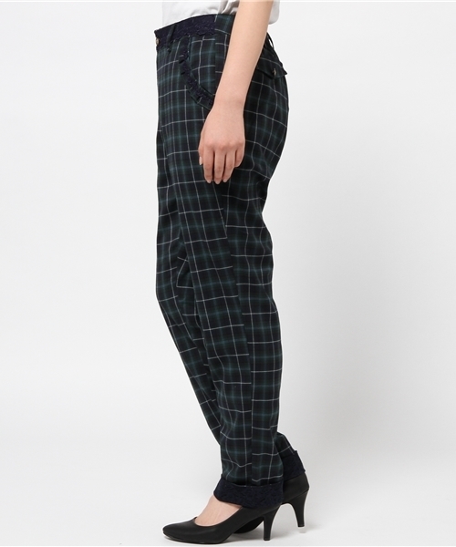 axes femme（アクシーズファム）の「チェック柄テーパードパンツ（その他パンツ・レディース・ワイン/ブラック/ダークグリーン・MEDIUM）」の5枚目の写真