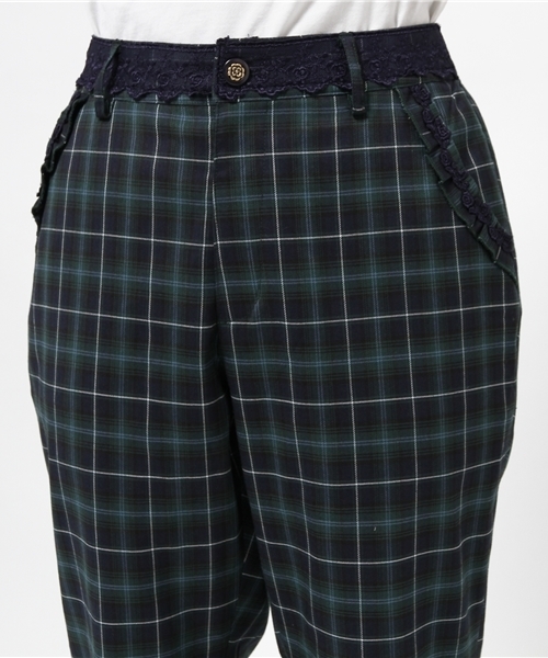 axes femme（アクシーズファム）の「チェック柄テーパードパンツ（その他パンツ・レディース・ワイン/ブラック/ダークグリーン・MEDIUM）」の7枚目の写真