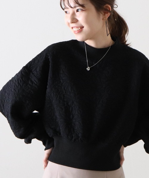 Cheek（チーク）の「花柄膨れリブハイネックプルオーバー（スウェット・レディース・オフホワイト/ブラック/ブルー・MEDIUM）」の3枚目の写真