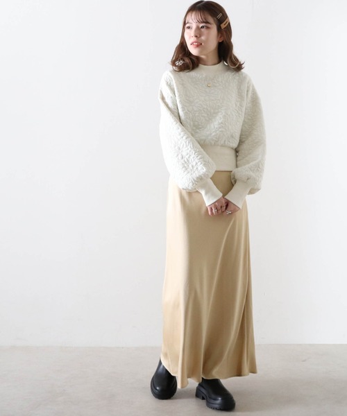 Cheek（チーク）の「花柄膨れリブハイネックプルオーバー（スウェット・レディース・オフホワイト/ブラック/ブルー・MEDIUM）」の20枚目の写真