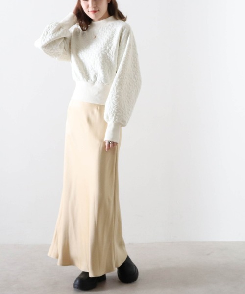 Cheek（チーク）の「花柄膨れリブハイネックプルオーバー（スウェット・レディース・オフホワイト/ブラック/ブルー・MEDIUM）」の15枚目の写真