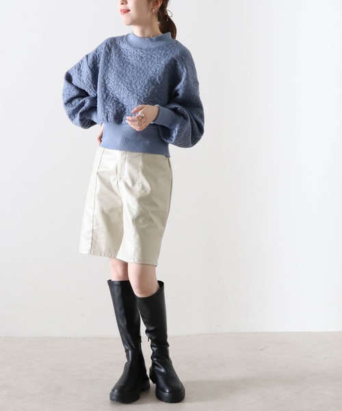 Cheek（チーク）の「花柄膨れリブハイネックプルオーバー（スウェット・レディース・オフホワイト/ブラック/ブルー・MEDIUM）」の12枚目の写真