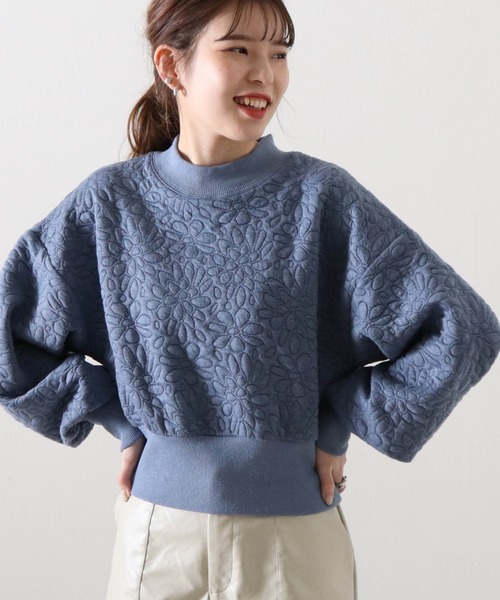 Cheek（チーク）の「花柄膨れリブハイネックプルオーバー（スウェット・レディース・オフホワイト/ブラック/ブルー・MEDIUM）」の8枚目の写真