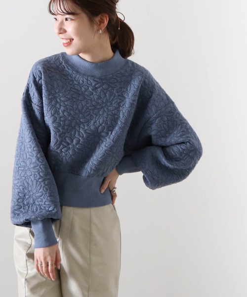 Cheek（チーク）の「花柄膨れリブハイネックプルオーバー（スウェット・レディース・オフホワイト/ブラック/ブルー・MEDIUM）」の19枚目の写真