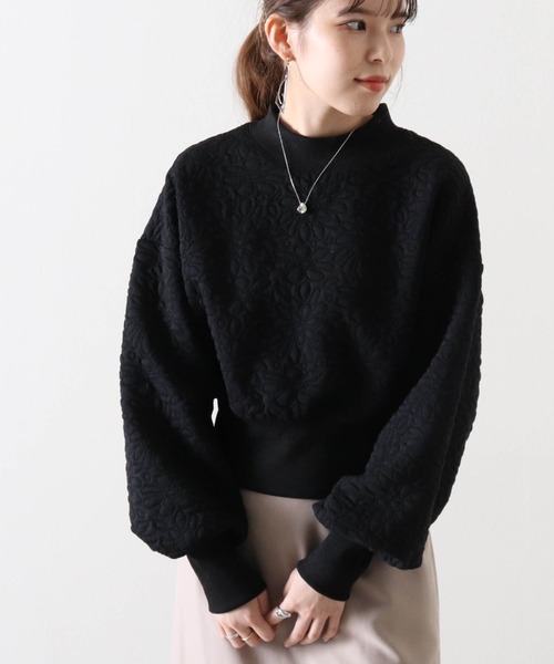 Cheek（チーク）の「花柄膨れリブハイネックプルオーバー（スウェット・レディース・オフホワイト/ブラック/ブルー・MEDIUM）」の11枚目の写真