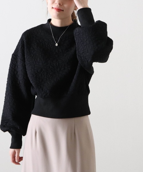 Cheek（チーク）の「花柄膨れリブハイネックプルオーバー（スウェット・レディース・オフホワイト/ブラック/ブルー・MEDIUM）」の17枚目の写真