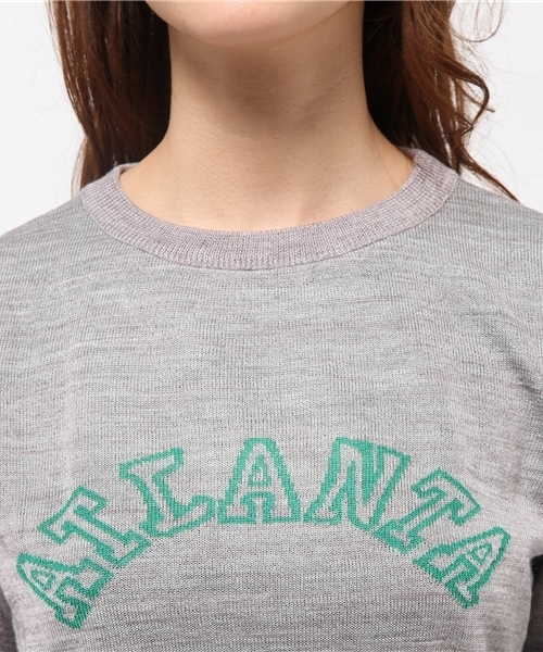 CIAOPANIC（チャオパニック）の「【Ciaopanic】W混COLLEGEJQPO（ニット/セーター・レディース・グリーン/グレー・FREE）」の6枚目の写真