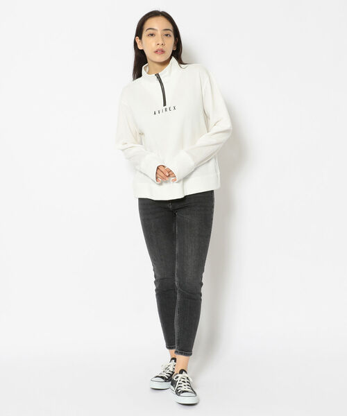 AVIREX（アヴィレックス）の「【直営店限定】AVIREX HARF ZIP SWEAT/ ハーフジップスウェット / アヴィレックス（スウェット・レディース・ブラック/オフホワイト/マスタード・FREE）」の11枚目の写真