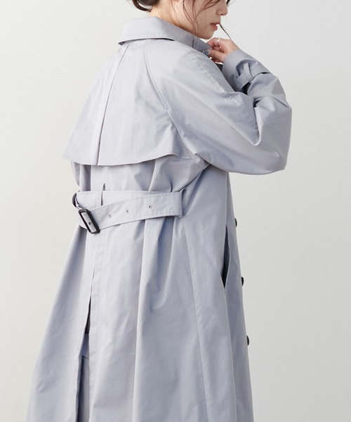 PUAL CE CIN（ピュアルセシン）の「ストライプキルトライナー付きトレンチコート（トレンチコート・レディース・グレー/ベージュ・FREE）」の3枚目の写真
