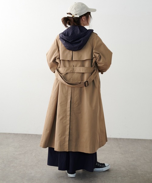PUAL CE CIN（ピュアルセシン）の「ストライプキルトライナー付きトレンチコート（トレンチコート・レディース・グレー/ベージュ・FREE）」の10枚目の写真