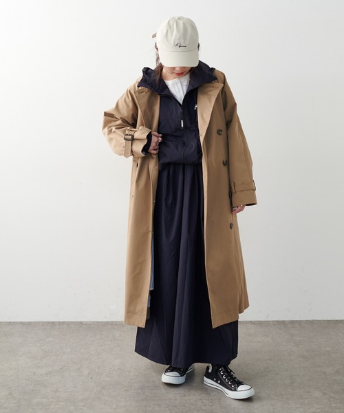PUAL CE CIN（ピュアルセシン）の「ストライプキルトライナー付きトレンチコート（トレンチコート・レディース・グレー/ベージュ・FREE）」の12枚目の写真