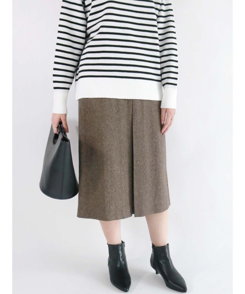 Te chichi（テチチ）の「ツイードボックスタックスカート（スカート・レディース・ブラウン/グレー・SMALL/MEDIUM）」の2枚目の写真